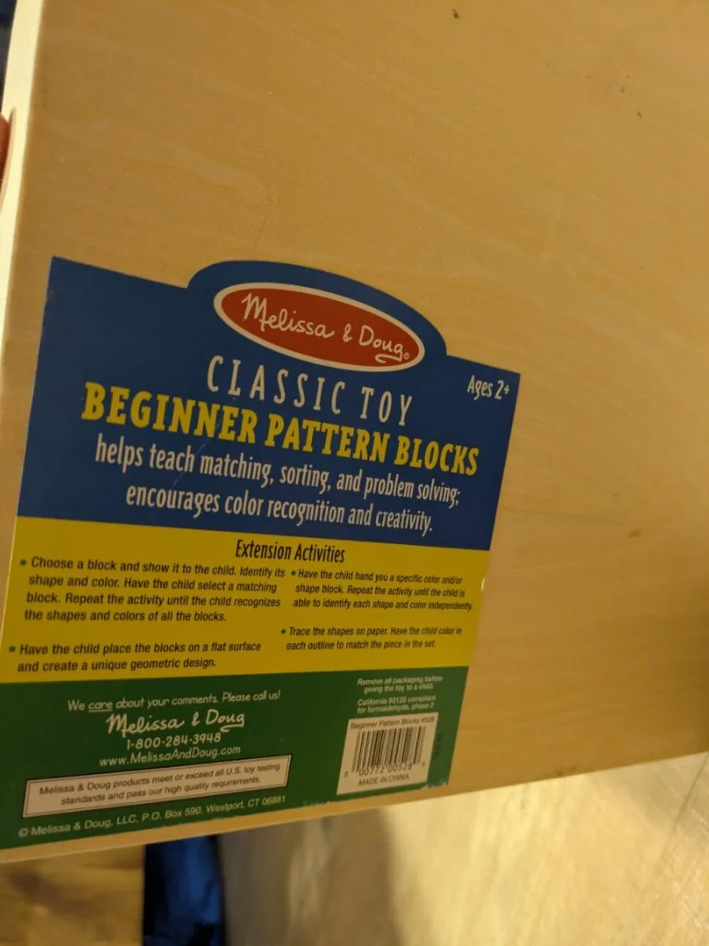 Melissa & Doug Beginner Wooden Pattern Blocks Set
